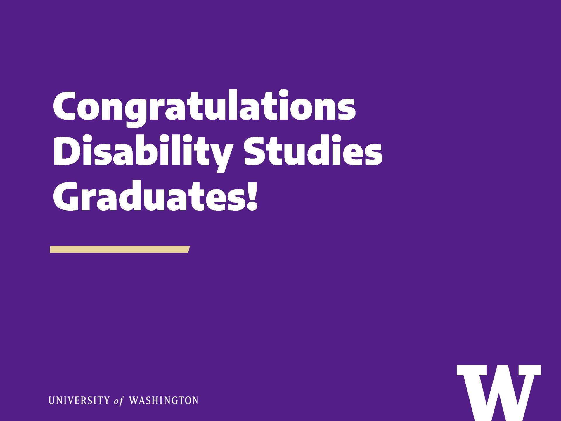 Congratulations Disability Studies Graduates!